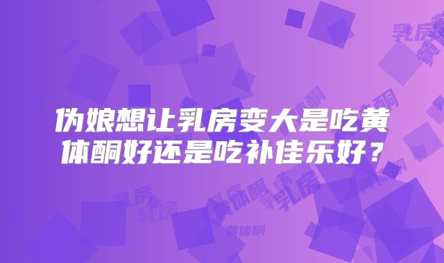 伪娘想让乳房变大是吃黄体酮好还是吃补佳乐好？