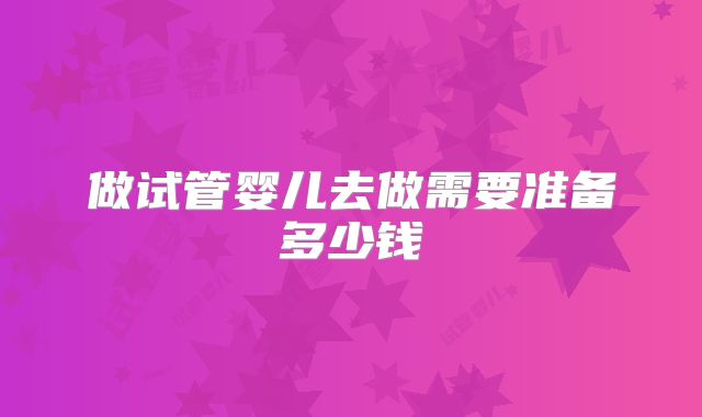 做试管婴儿去做需要准备多少钱