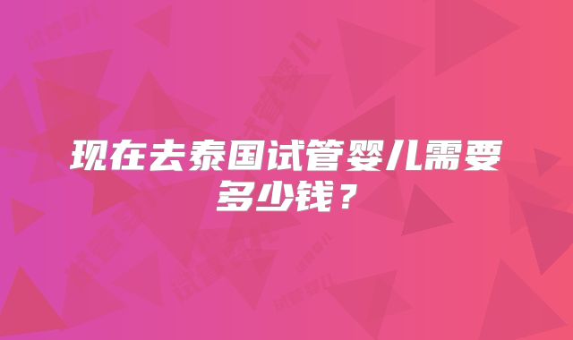 现在去泰国试管婴儿需要多少钱？
