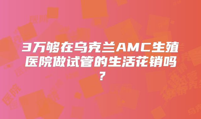 3万够在乌克兰AMC生殖医院做试管的生活花销吗?