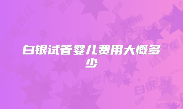 白银试管婴儿费用大概多少