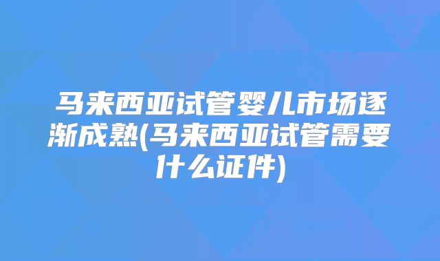 马来西亚试管婴儿市场逐渐成熟(马来西亚试管需要什么证件)