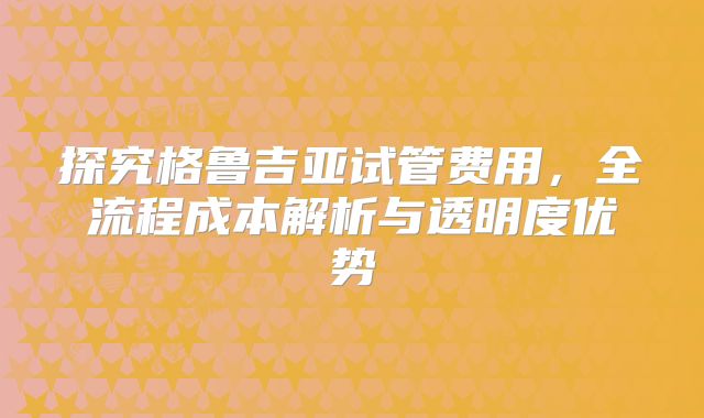 探究格鲁吉亚试管费用，全流程成本解析与透明度优势