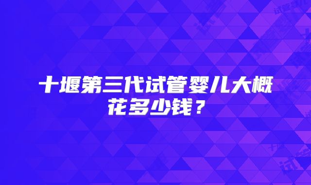 十堰第三代试管婴儿大概花多少钱?
