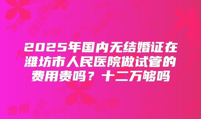 2025年国内无结婚证在潍坊市人民医院做试管的费用贵吗?十二万够吗