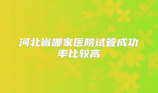 河北省哪家医院试管成功率比较高