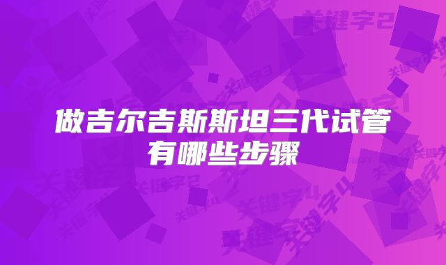 做吉尔吉斯斯坦三代试管有哪些步骤