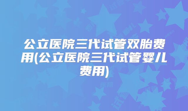 公立医院三代试管双胎费用(公立医院三代试管婴儿费用)