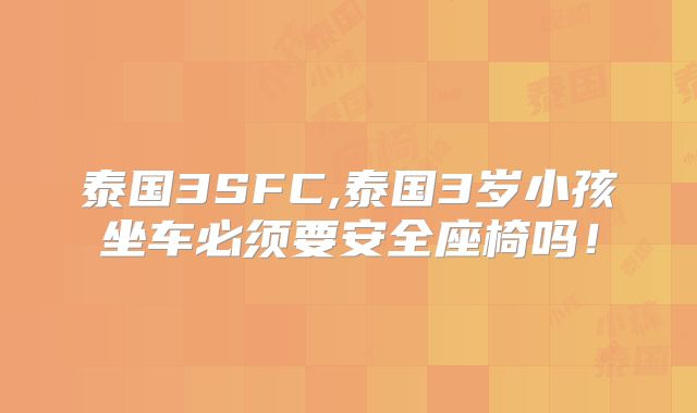 泰国3SFC,泰国3岁小孩坐车必须要安全座椅吗！