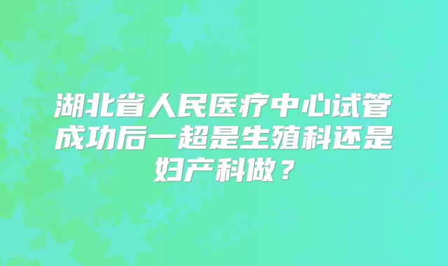 湖北省人民医疗中心试管成功后一超是生殖科还是妇产科做?