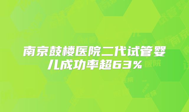 南京鼓楼医院二代试管婴儿成功率超63%