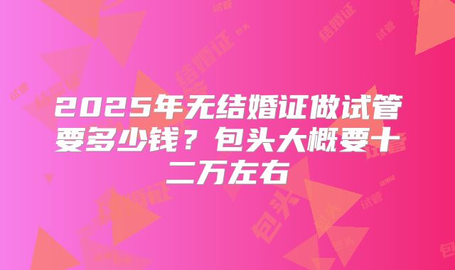 2025年无结婚证做试管要多少钱?包头大概要十二万左右