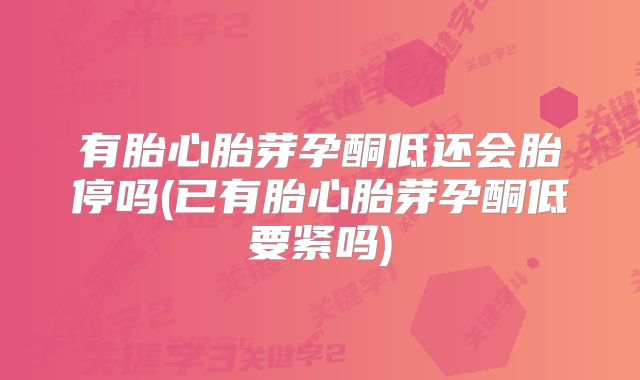 有胎心胎芽孕酮低还会胎停吗(已有胎心胎芽孕酮低要紧吗)
