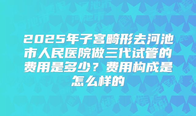 2025年子宫畸形去河池市人民医院做三代试管的费用是多少？费用构成是怎么样的