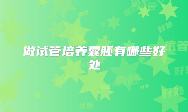 做试管培养囊胚有哪些好处