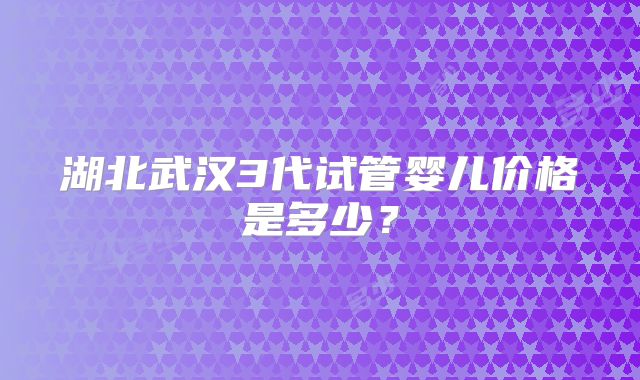 湖北武汉3代试管婴儿价格是多少？