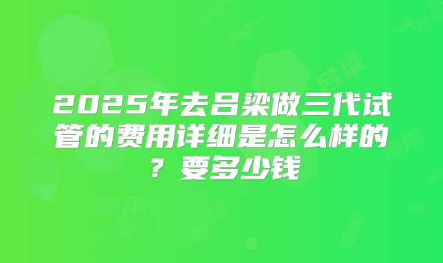 2025年去吕梁做三代试管的费用详细是怎么样的？要多少钱