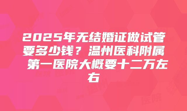 2025年无结婚证做试管要多少钱？温州医科附属 第一医院大概要十二万左右