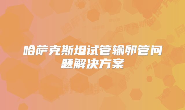 哈萨克斯坦试管输卵管问题解决方案