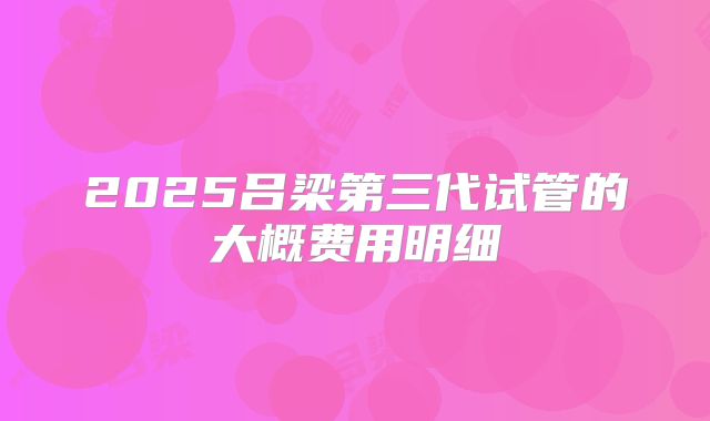 2025吕梁第三代试管的大概费用明细