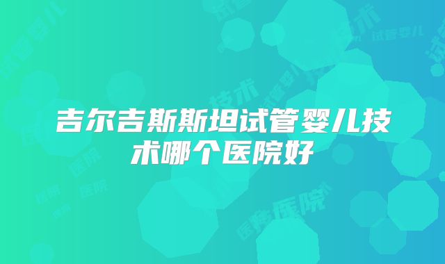 吉尔吉斯斯坦试管婴儿技术哪个医院好