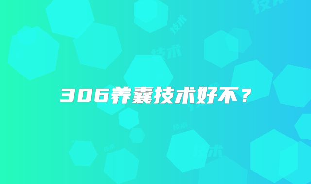 306养囊技术好不？