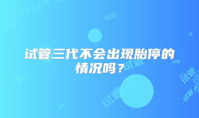 试管三代不会出现胎停的情况吗？