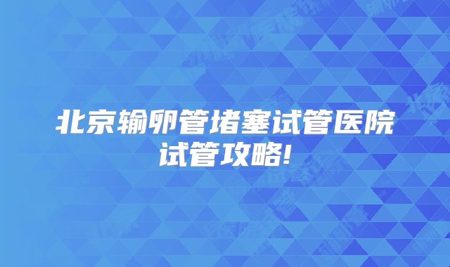 北京输卵管堵塞试管医院试管攻略!