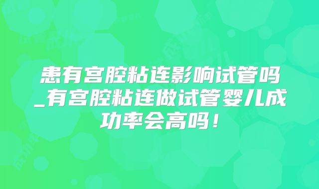 患有宫腔粘连影响试管吗_有宫腔粘连做试管婴儿成功率会高吗！