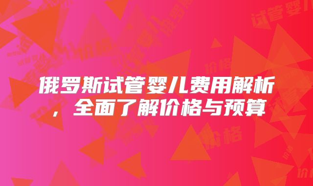 俄罗斯试管婴儿费用解析，全面了解价格与预算