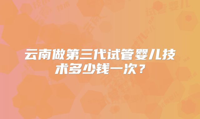 云南做第三代试管婴儿技术多少钱一次?