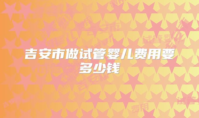 吉安市做试管婴儿费用要多少钱