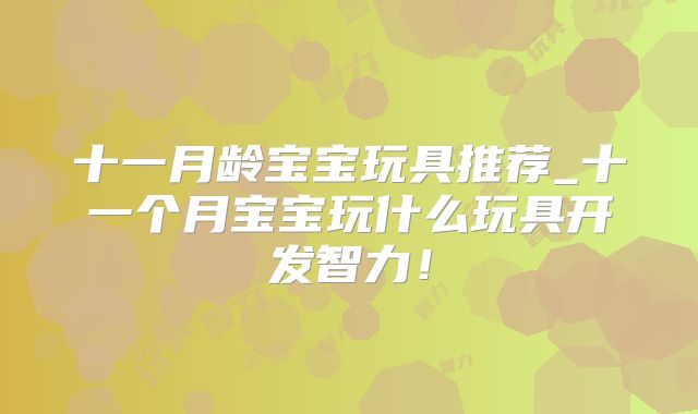 十一月龄宝宝玩具推荐_十一个月宝宝玩什么玩具开发智力！