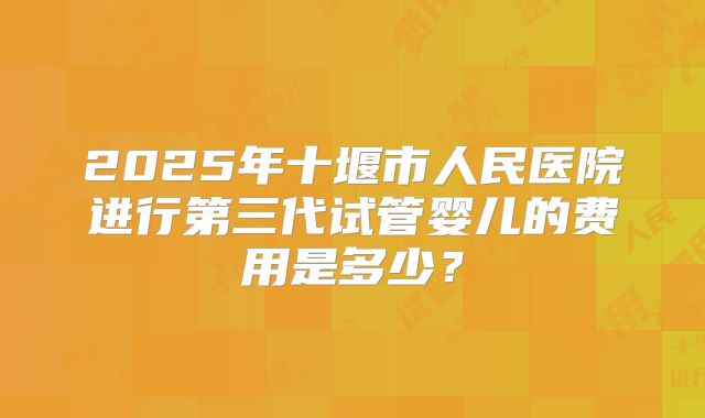2025年十堰市人民医院进行第三代试管婴儿的费用是多少？
