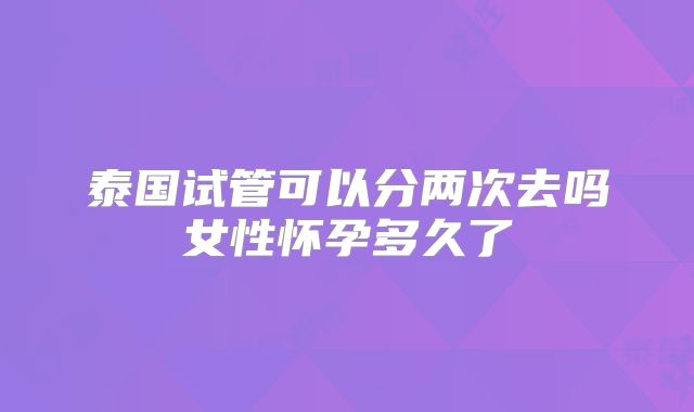 泰国试管可以分两次去吗女性怀孕多久了