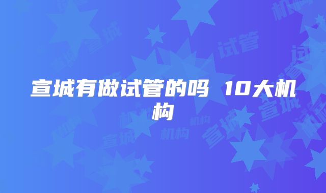 宣城有做试管的吗 10大机构