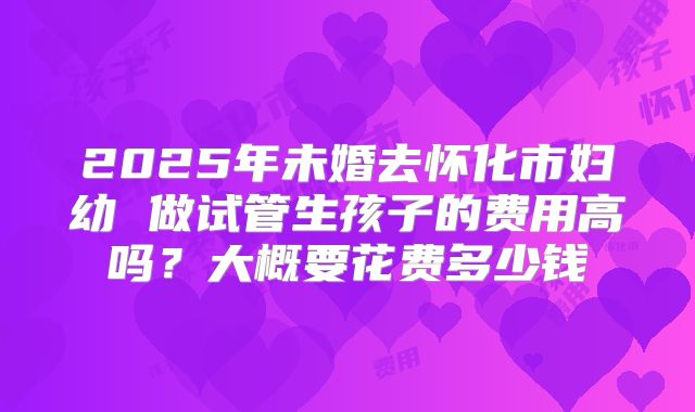 2025年未婚去怀化市妇幼 做试管生孩子的费用高吗?大概要花费多少钱