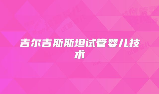吉尔吉斯斯坦试管婴儿技术