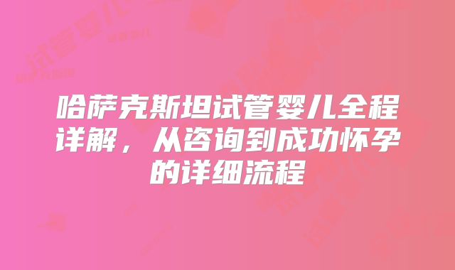 哈萨克斯坦试管婴儿全程详解，从咨询到成功怀孕的详细流程