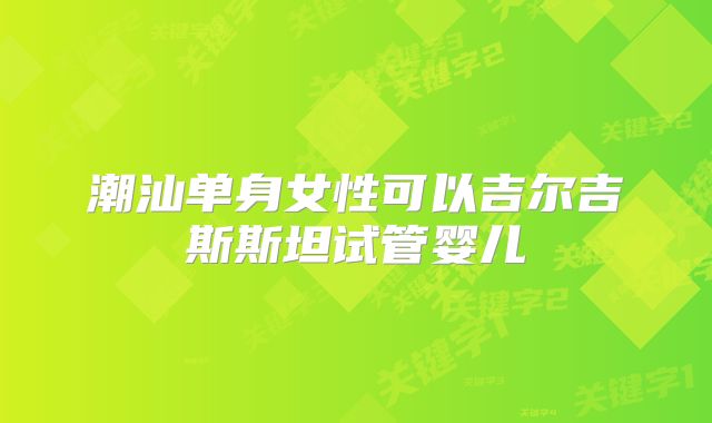 潮汕单身女性可以吉尔吉斯斯坦试管婴儿