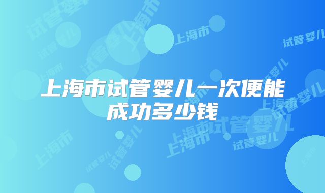 上海市试管婴儿一次便能成功多少钱