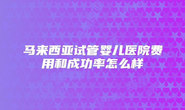 马来西亚试管婴儿医院费用和成功率怎么样