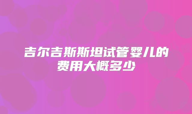 吉尔吉斯斯坦试管婴儿的费用大概多少