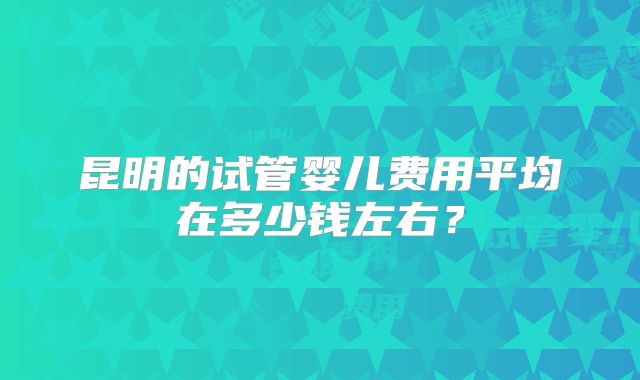 昆明的试管婴儿费用平均在多少钱左右?