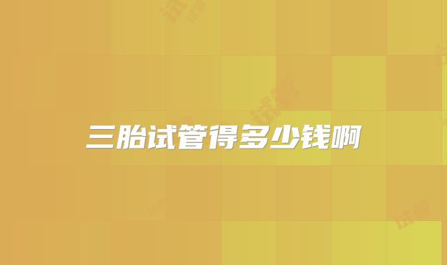 三胎试管得多少钱啊