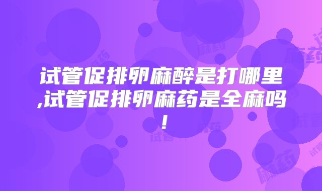 试管促排卵麻醉是打哪里,试管促排卵麻药是全麻吗!