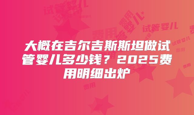 大概在吉尔吉斯斯坦做试管婴儿多少钱?2025费用明细出炉