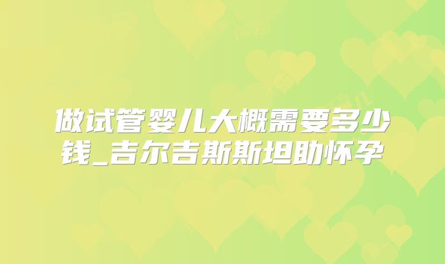 做试管婴儿大概需要多少钱_吉尔吉斯斯坦助怀孕