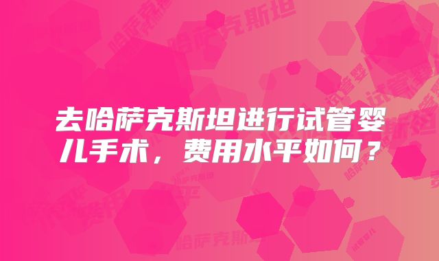 去哈萨克斯坦进行试管婴儿手术，费用水平如何？