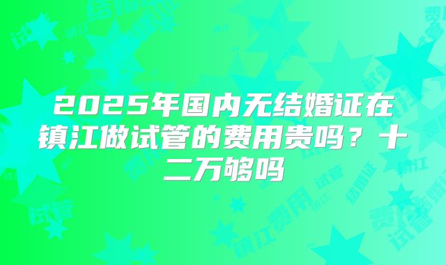 2025年国内无结婚证在镇江做试管的费用贵吗？十二万够吗